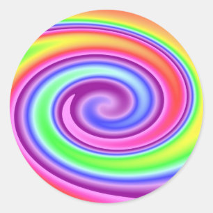 Sticker Rond Rainbow Whirl