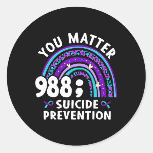 Sticker Rond Rainbow You Problem 988 Suicide Prevention Award