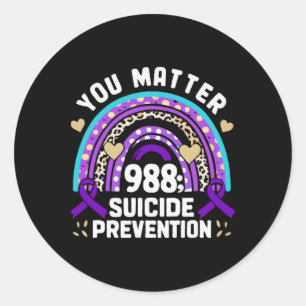 Sticker Rond Rainbow You Problem 988 Suicide Prevention Award