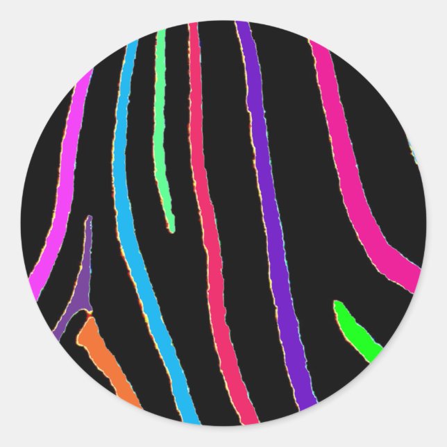 Sticker Rond Rainbow Zebra (Devant)