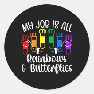 Sticker Rond Rainbows Papillons Phlebotomiste Phlebotomiste Tec
