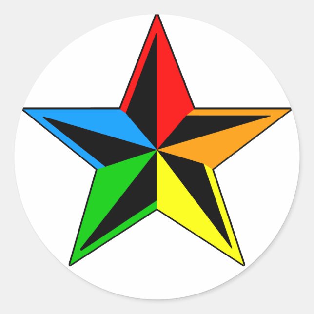 Sticker Rond rainbowstarz. (Devant)