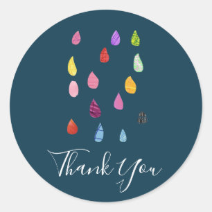 Sticker Rond Raindrops collage d'art collage mignon boho