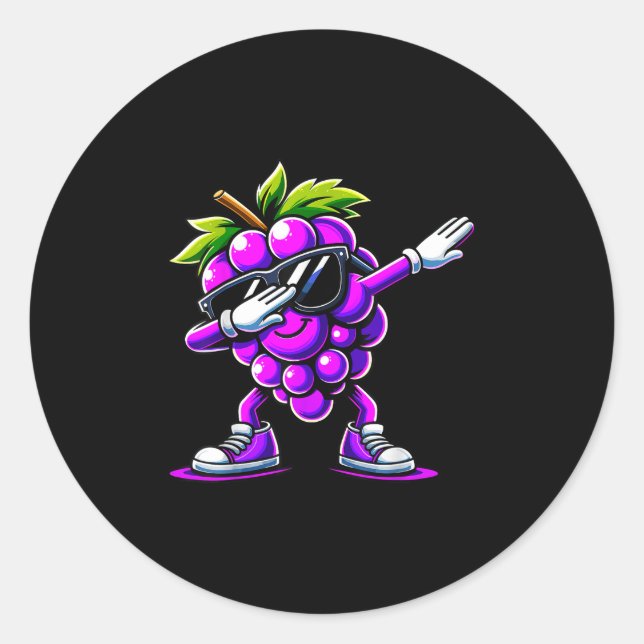 Sticker Rond Raisin Dabbing Au Fruit D'Été Sungles (Devant)