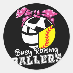 Sticker Rond Raising Ballers - Drôle de football de balle molle