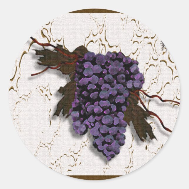Sticker Rond Raisins et abeilles (Devant)