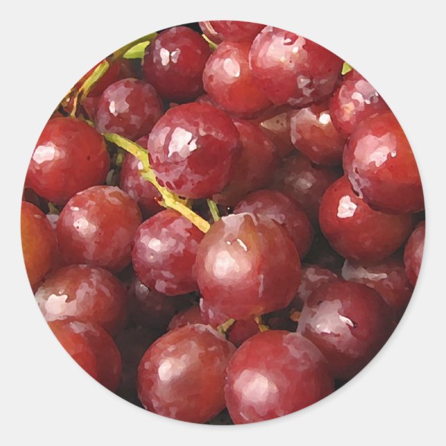 Sticker Rond Raisins rouges (Devant)