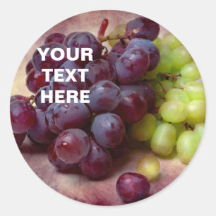 Sticker Rond Raisins Rouges Et Verts