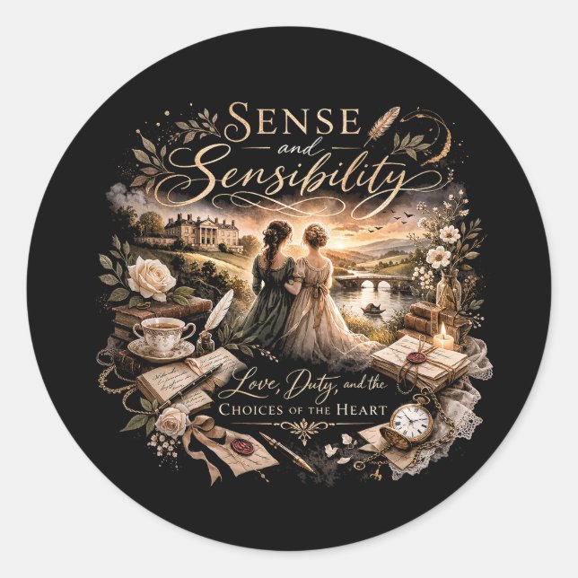 Sticker Rond Raison et Sensibilité (Devant)