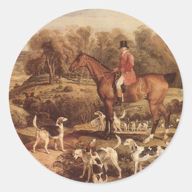 Sticker Rond Ralph Lambton et ses chiens par James Ward (Devant)