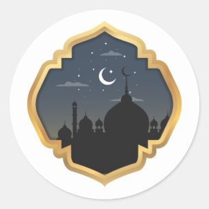 Sticker rond Ramadan Kareem, Classic rond brillant