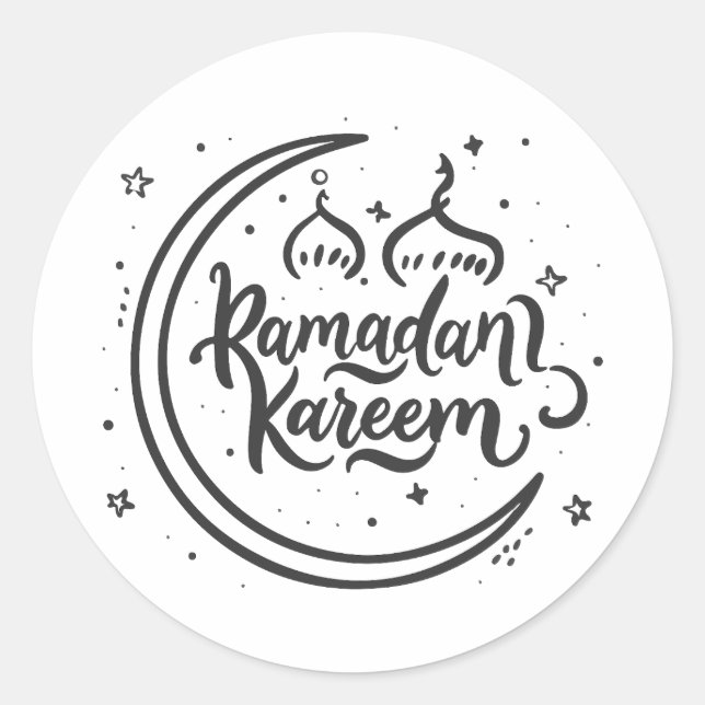 Sticker Rond Ramadan Kareem Musulman jeûner Mois saint islamiqu (Devant)