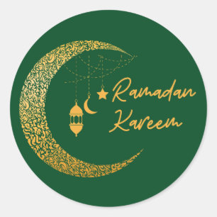 Sticker Rond Ramadan Moubarak -Ramadan Kareem -Aïd Moubarak