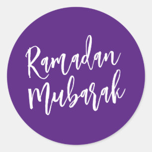 Sticker Rond Ramadan Moubarak violet