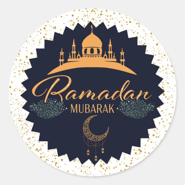 STICKER ROND RAMADAN MUBARAK 2 (Devant)