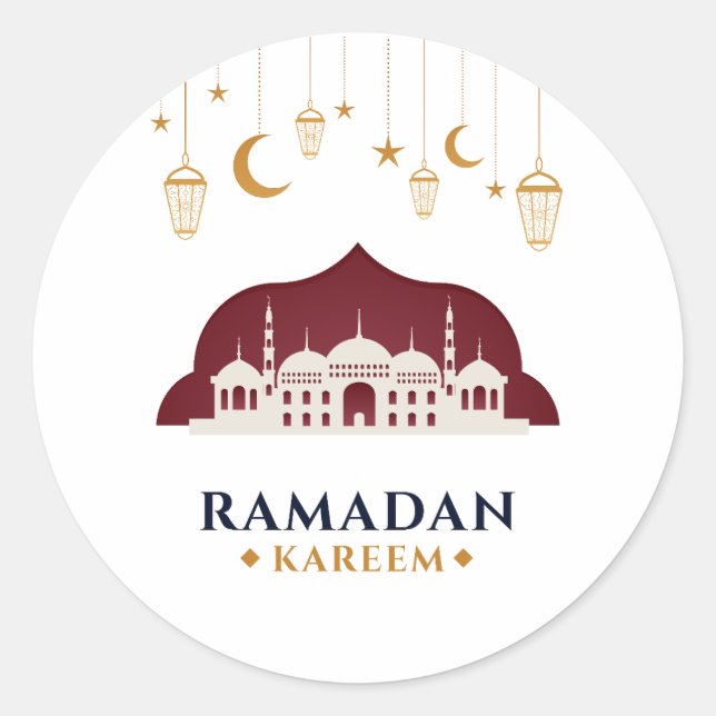 Sticker Rond ramadan yall ramadan enfants femmes ramadan hommes (Devant)