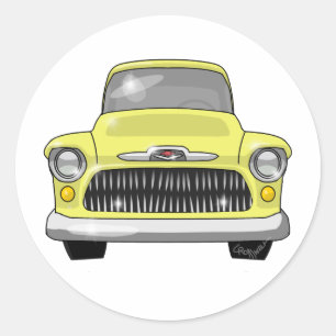 Sticker Rond Ramassage Chevy Jaune 1957