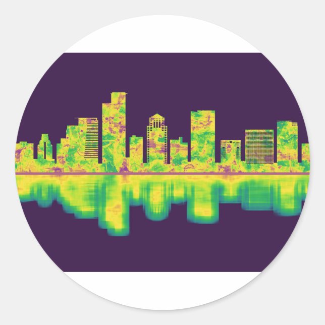Sticker Rond Ramat Gan Israel Skyline (Devant)