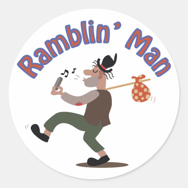 Sticker Rond Ramblin Man (Devant)