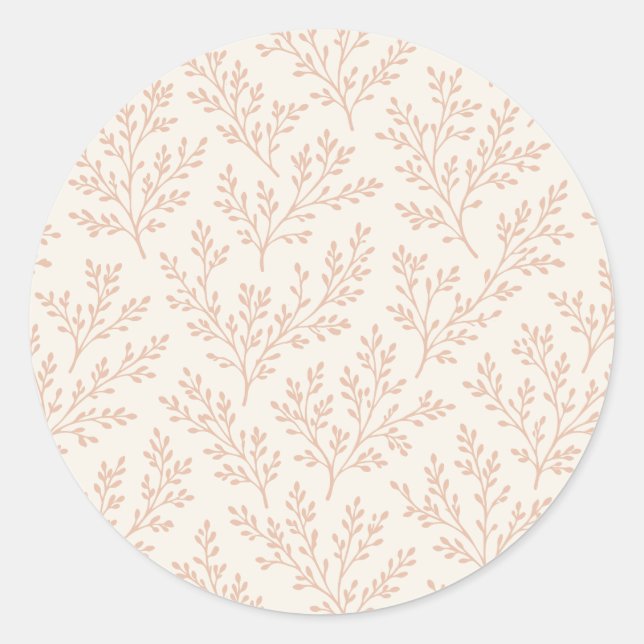 Sticker Rond Rameaux de forêt Chaud Abricot - Neutre (Devant)