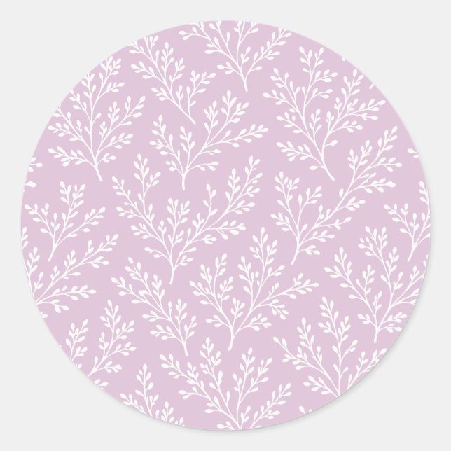 Sticker Rond Rameaux de forêt neutres - Lilas chaud (Devant)
