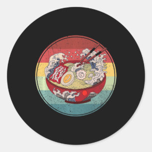 Sticker Rond Ramen Style Rétro Vintage Anime Japonais Gift Girl