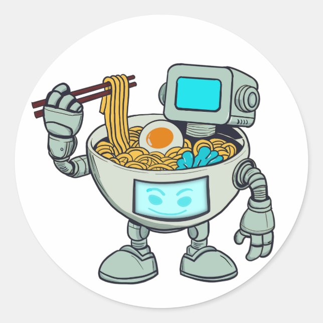 Sticker Rond Ramenbot (Devant)