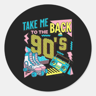 Sticker Rond Ramenez-Moi Au 90 Retro Vintage Costume Halloween