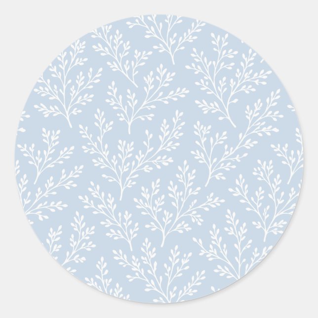 Sticker Rond Ramilles de forêt neutres - Bleu poussiéreux (Devant)