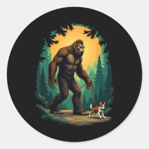 Sticker Rond Randonnée Camping Bigfoot Marche Avec Boston Terri