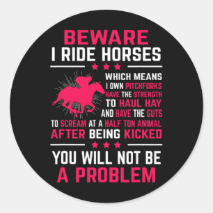Sticker Rond Randonnée Chevaux Cheval Équitation cavalier équit