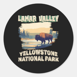 Sticker Rond Randonnée dans la vallée de Lamar du parc national