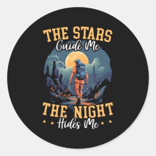 Sticker Rond Randonnée de nuit Randonnée Mountain Escalade Aven