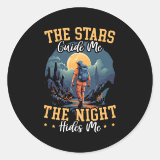 Sticker Rond Randonnée de nuit Randonnée Mountain Escalade Aven