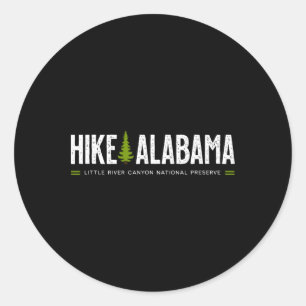 Sticker Rond Randonnée en Alabama Little River Canyon Arbre Rét