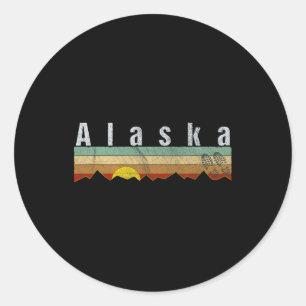Sticker Rond Randonnée en Alaska - Cadeau de T-shirt vintage Al