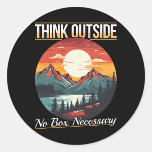 Sticker Rond Randonnée en plein air Randonnée Montagne Pensez à
