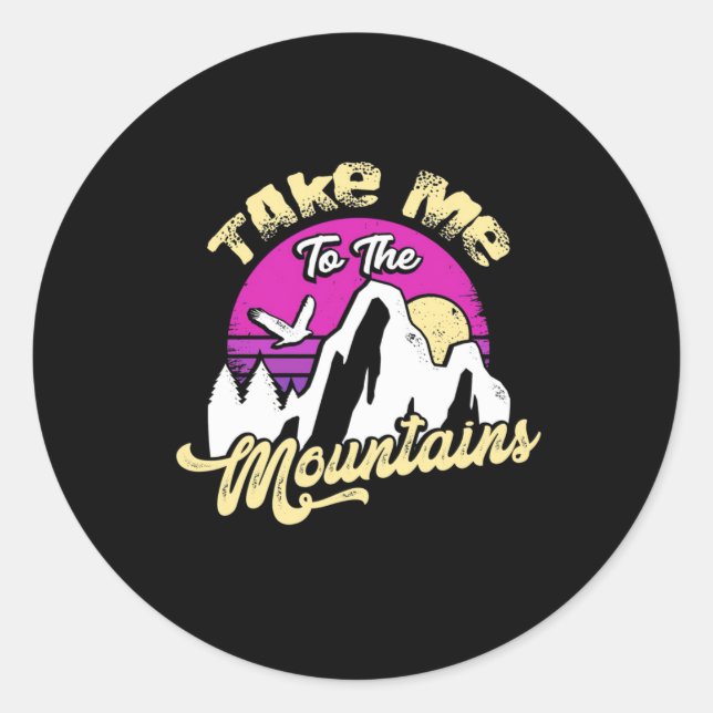 Sticker Rond Randonnée M'Emmène À La Montagne (Devant)
