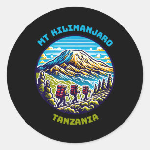 Sticker Rond Randonnée Mont Kilimanjaro Tanzanie Randonnée Afri