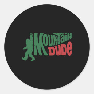 Sticker Rond Randonnée Montagne Bigfoot Type Sasquatch Rock Hom
