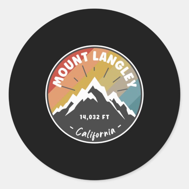 Sticker Rond Randonnée Mount Langley Californie (Devant)