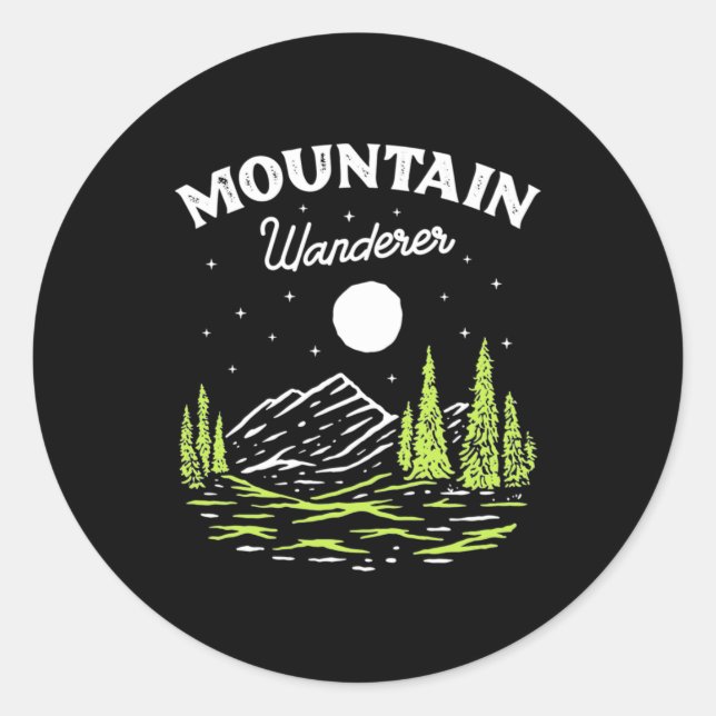 Sticker Rond Randonnée Mountain Wanderer (Devant)