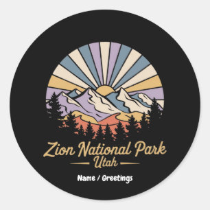 Sticker Rond Randonnée Parc National De Zion Utah Explorez Les
