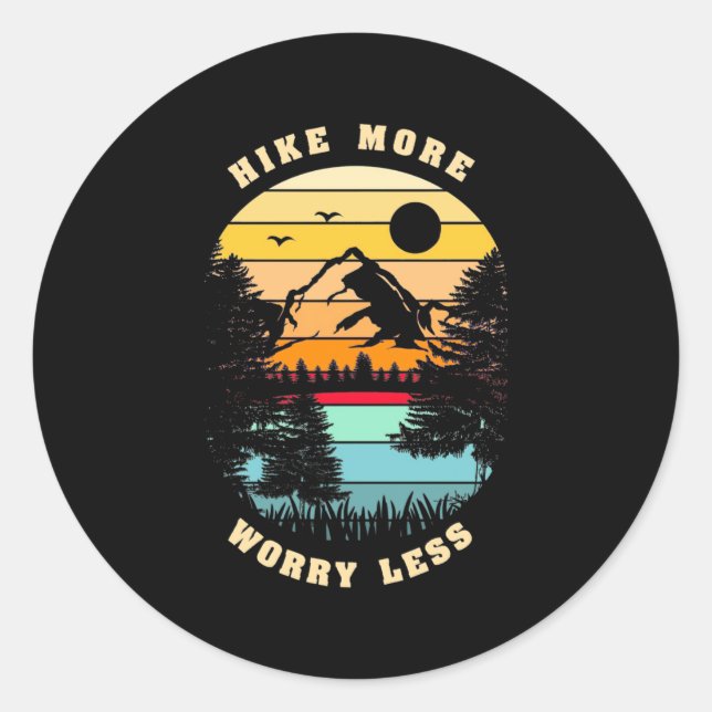 Sticker Rond Randonnée Plus Inquiète Moins (Devant)