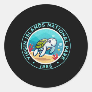 Sticker Rond Randonnée Tortue Au Parc National Des Îles Vierges