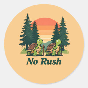 Sticker Rond Randonnée Tortue Sans Précipitation – Soleil Vinta