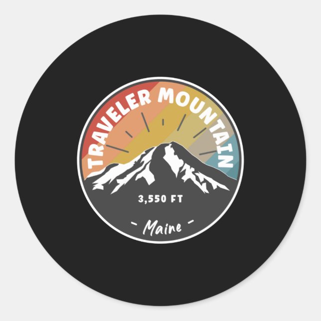 Sticker Rond Randonnée Traveller Mountain Maine (Devant)