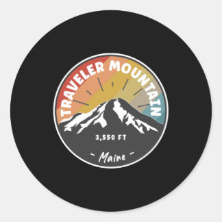 Sticker Rond Randonnée Traveller Mountain Maine