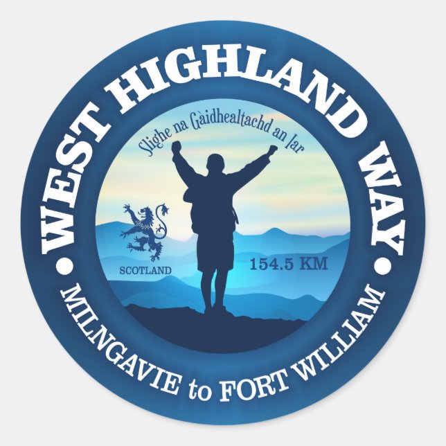 Sticker Rond Randonnée (West Highland Way) (Devant)