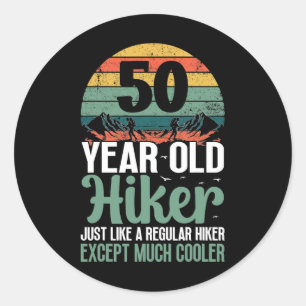 Sticker Rond Randonneur 50e anniversaire Montagne 50 ans Randon